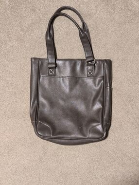 Classic Dark Brown Leather Tote Bag